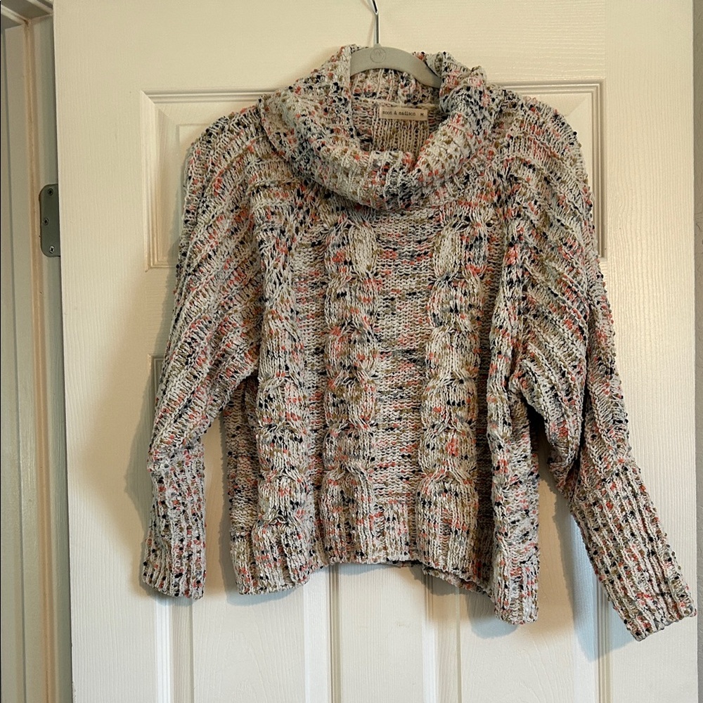 Cozy Multicolor Cable Knit Sweater
